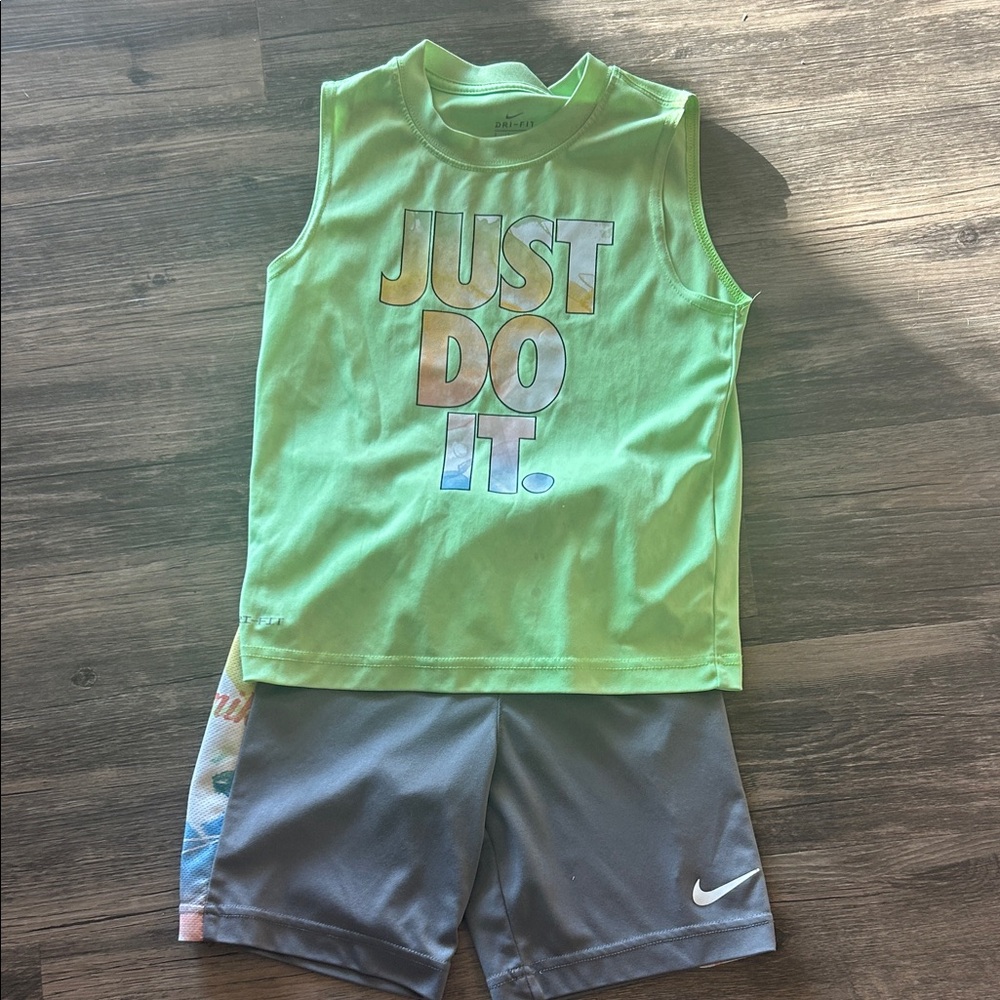 Nike Kids Light Green 'Just Do It' Tank Top